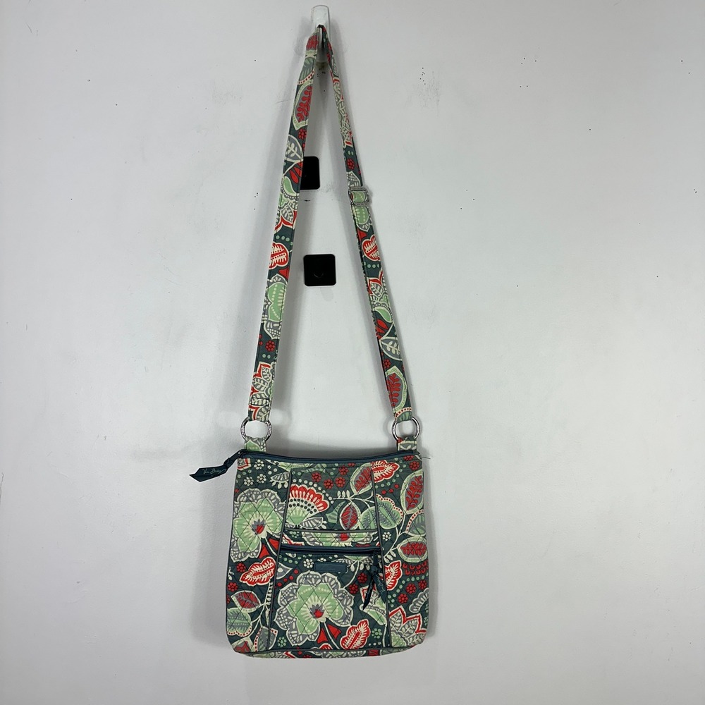 Vera Bradley Floral Crossbody Bag Adjustable Strap Travel Zip Pocket Purse